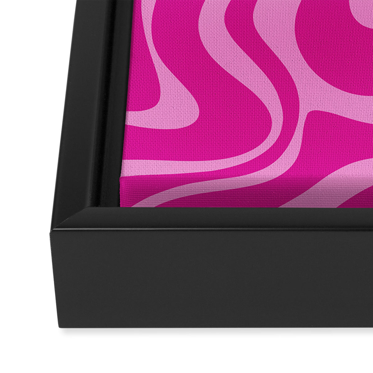 Retro Liquid Swirl Abstract Pattern in Y2K Deep Pinks Framed Canvas Print Gallery Image 3