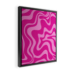 Retro Liquid Swirl Abstract Pattern in Y2K Deep Pinks Framed Canvas Print Gallery Image 2