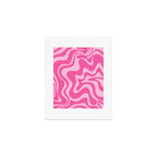 Retro Liquid Swirl Abstract Pattern in Y2K Pink on Pink Art Print Gallery Image 1