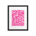 Retro Liquid Swirl Abstract Pattern in Y2K Pink on Pink Framed Art Print Gallery Image 5