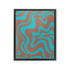 Retro Liquid Swirl Abstract Pattern Inspired by PANTONE 17 1230 Color of the Year Mocha Mousse Framed Canvas Print Gallery Image 6