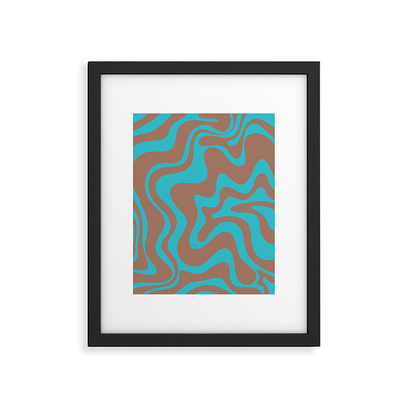 Retro Liquid Swirl Abstract Pattern Inspired by PANTONE 17 1230 Color of the Year Mocha Mousse Framed Art Print Gallery Image 5