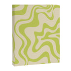 Retro Liquid Swirl Abstract Pattern Light Lime Linden Green and Beige Canvas Print Gallery Image 6