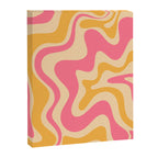 Retro Liquid Swirl Abstract Pattern Pink and Mustard Canvas Print Gallery Image 6