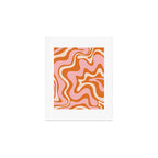 Retro Liquid Swirl Abstract Pattern Pink Orange Cream Art Print Gallery Image 1