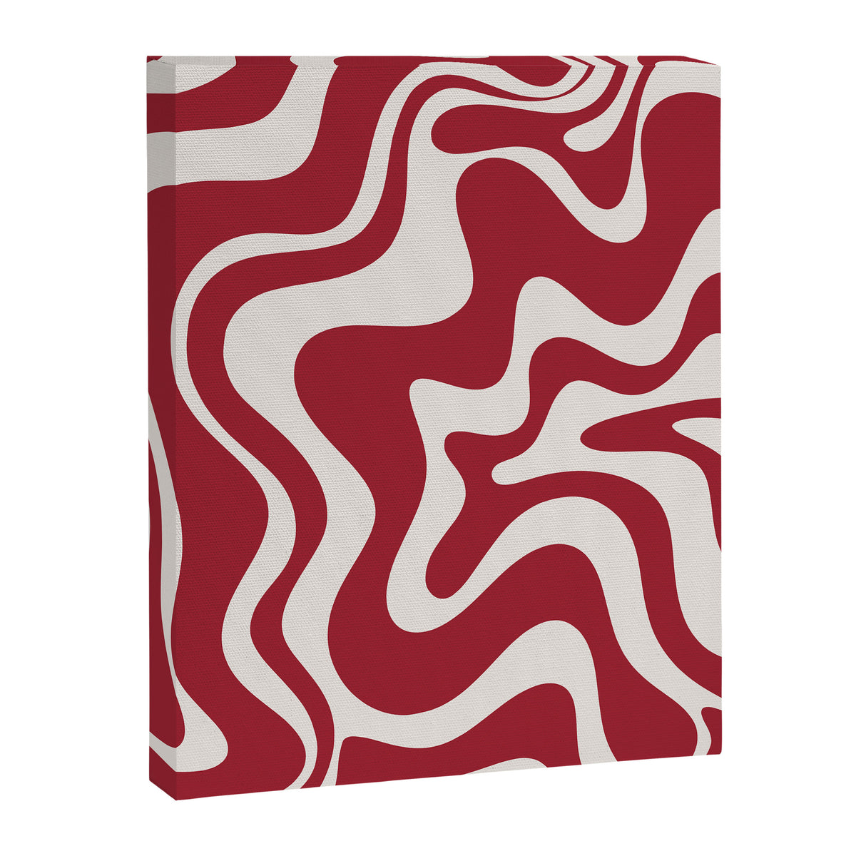 Retro Liquid Swirl Abstract Pattern Red Maroon Canvas Print Gallery Image 6