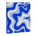 Retro Liquid Swirl Abstract Pattern Royal Blue, Light Blue, and White  Canvas Print Gallery Image 6