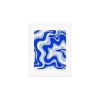 Retro Liquid Swirl Abstract Pattern Royal Blue, Light Blue, and White  Art Print Gallery Image 1