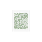 Retro Liquid Swirl Abstract Pattern Sage Art Print Gallery Image 1