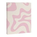 Retro Liquid Swirl Abstract Pattern Square in Baby Pink and Cream Canvas Print Gallery Image 8