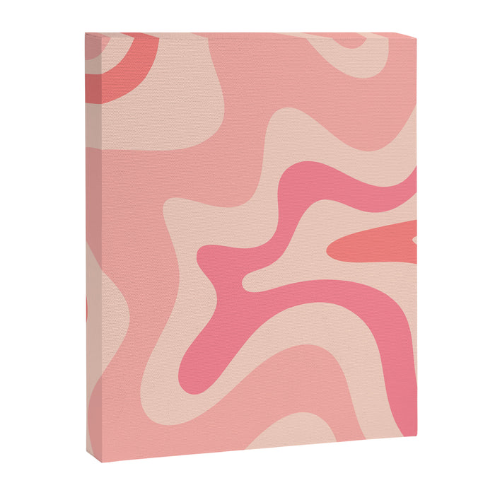 Retro Liquid Swirl Abstract Pattern Square In Blush Pink Tones Canvas Print Gallery Image 1