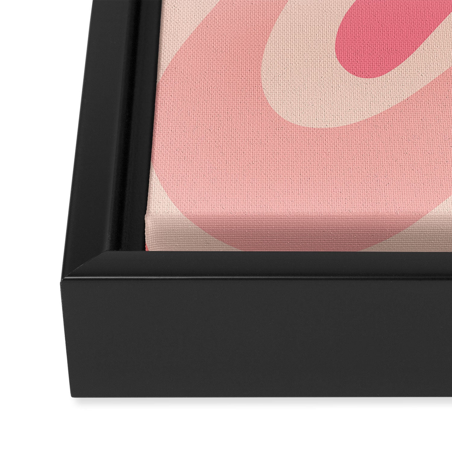 Retro Liquid Swirl Abstract Pattern Square In Blush Pink Tones Framed Canvas Print Gallery Image 3
