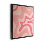 Retro Liquid Swirl Abstract Pattern Square In Blush Pink Tones Framed Canvas Print Gallery Image 2