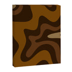 Retro Liquid Swirl Abstract Pattern Square in Brown Tones Canvas Print Gallery Image 8