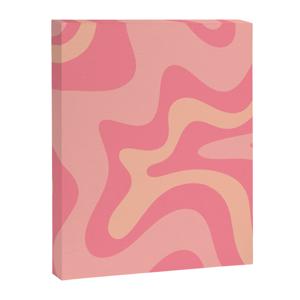 Retro Liquid Swirl Abstract Pattern Square In Bubblegum Blush Pink Tones Canvas Print Gallery Image 8