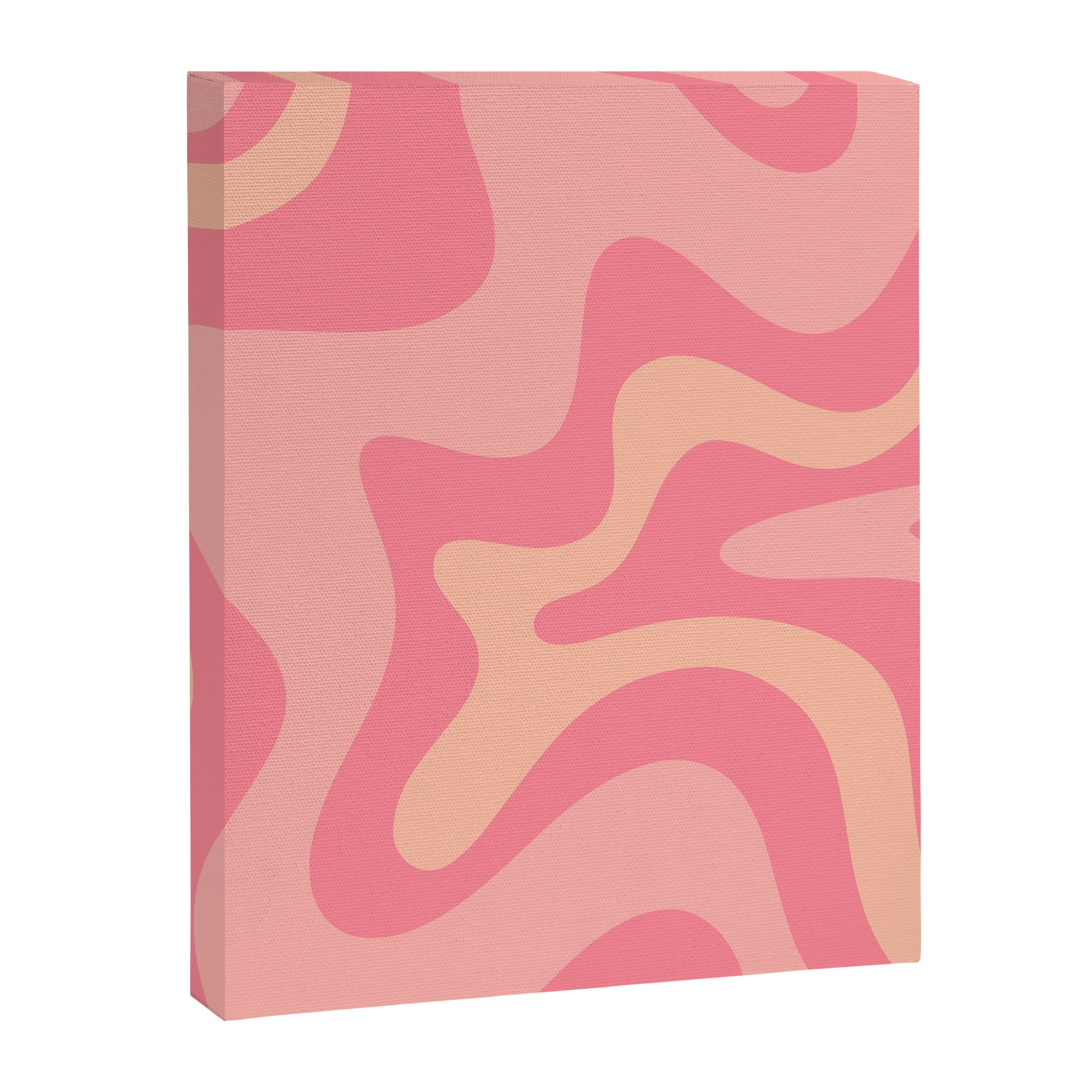 Retro Liquid Swirl Abstract Pattern Square In Bubblegum Blush Pink Tones Canvas Print Gallery Image 8