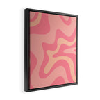 Retro Liquid Swirl Abstract Pattern Square In Bubblegum Blush Pink Tones Framed Canvas Print Gallery Image 2
