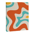 Retro Liquid Swirl Abstract Pattern Square in Mid Century Modern Burnt Orange, Teal Blue, Mustard Yellow, and Beige Canvas Print Gallery Image 8