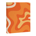 Retro Liquid Swirl Abstract Pattern Square in Orange and Tangerine Tones Canvas Print Gallery Image 8