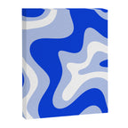 Retro Liquid Swirl Abstract Pattern Square in Royal Blue, Light Blue, and White Canvas Print Gallery Image 8