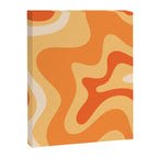Retro Liquid Swirl Abstract Pattern Square in Tangerine Orange Yellow Tones Canvas Print Gallery Image 8