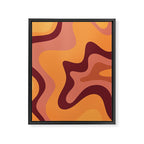 Retro Liquid Swirl Abstract Pattern Square in Warm Terracotta Earth Tones Framed Canvas Print Gallery Image 8