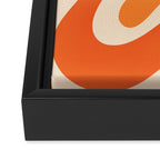 Retro Liquid Swirl Abstract Pattern Square Tangerine Orange Tones Framed Canvas Print Gallery Image 3