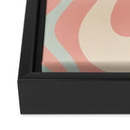 Retro Liquid Swirl Abstract Square Pattern in Pastel Blush Mint Framed Canvas Print Gallery Image 3
