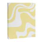 Retro Liquid Swirl Contemporary Abstract Pattern 2 in Butter Yellow and White Canvas Print Gallery Image 8