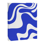 Retro Liquid Swirl Contemporary Abstract Pattern 2 in Cobalt Blue and White Canvas Print Gallery Image 8