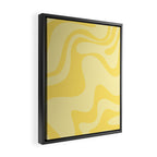 Retro Liquid Swirl Contemporary Abstract Pattern 2 in Double Butter Yellow Framed Canvas Print Gallery Image 2