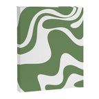 Retro Liquid Swirl Contemporary Abstract Pattern 2 in Fern Green and White Canvas Print Gallery Image 8