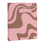 Retro Liquid Swirl Contemporary Abstract Pattern 2 in Mocha Brown and Pink Canvas Print Gallery Image 8