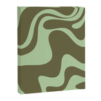 Retro Liquid Swirl Contemporary Abstract Pattern 2 in Olive Celadon Sage Green Canvas Print Gallery Image 8
