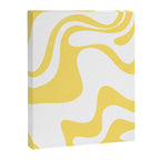 Retro Liquid Swirl Contemporary Abstract Pattern 2 in Yellow and White Canvas Print Gallery Image 8