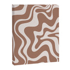 Retro Liquid Swirl Contemporary Abstract Pattern Mocha Latte Brown Canvas Print Gallery Image 6