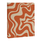 Retro Liquid Swirl Pattern in Mid Mod Burnt Orange and Beige Canvas Print Gallery Image 6