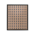 Retro Mid Century Modern Atomic Dots and Stars Pattern in Mid Mod Orange Beige Navy Blue Small Framed Canvas Print Gallery Image 8