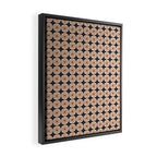 Retro Mid Century Modern Atomic Dots and Stars Pattern in Mid Mod Orange Beige Navy Blue Small Framed Canvas Print Gallery Image 2