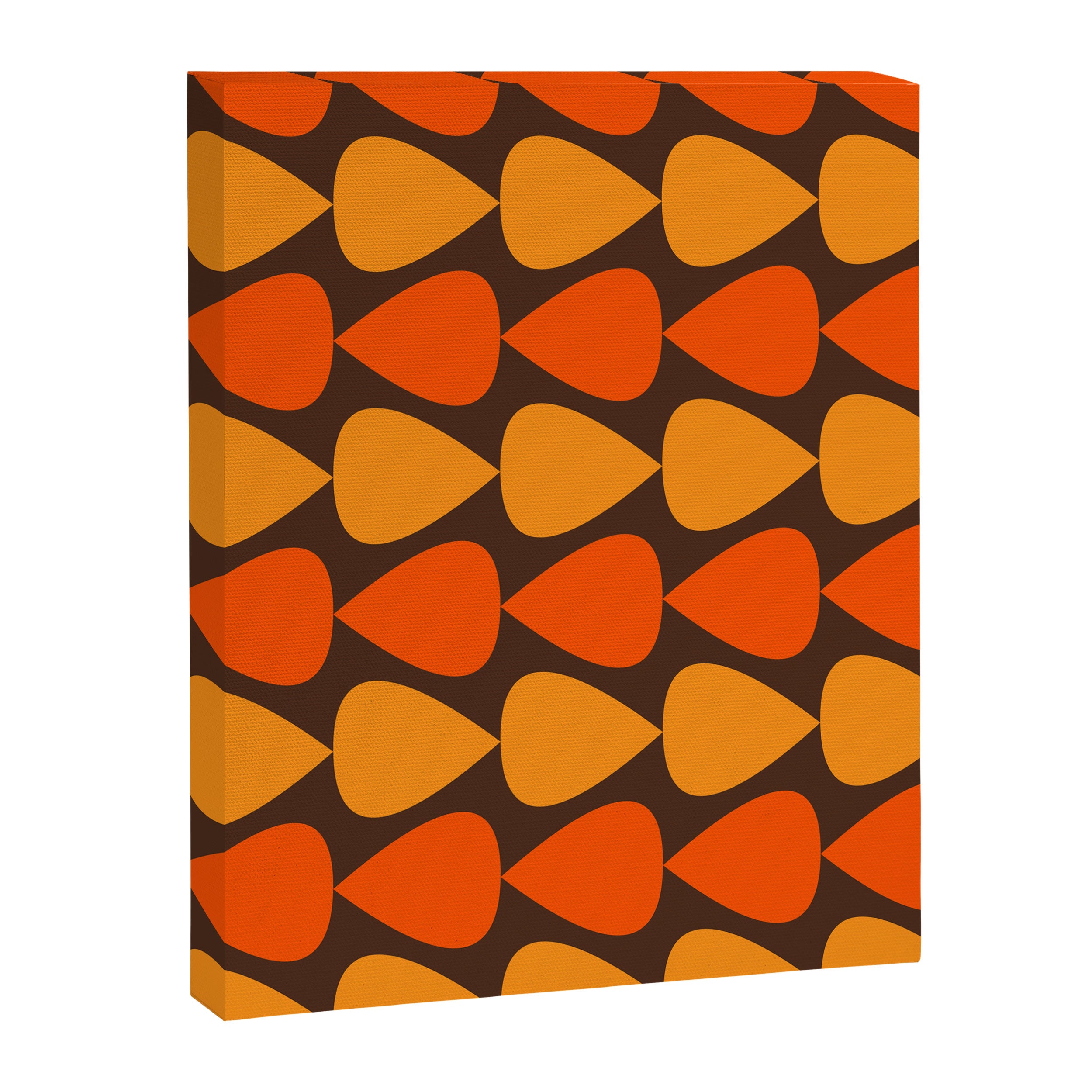 Retro Mid Century Modern Plectrum Stripes Pattern in 70s Brown and Orange Canvas Print Gallery Image 8