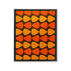 Retro Mid Century Modern Plectrum Stripes Pattern in 70s Brown and Orange Framed Canvas Print Gallery Image 8