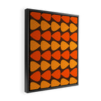 Retro Mid Century Modern Plectrum Stripes Pattern in 70s Brown and Orange Framed Canvas Print Gallery Image 2