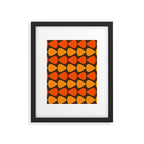 Retro Mid Century Modern Plectrum Stripes Pattern in 70s Brown and Orange Framed Art Print Gallery Image 6