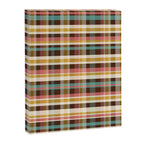 Retro Midcentury Modern Plaid Pattern Teal Brown Coral Gold Beige Canvas Print Gallery Image 8