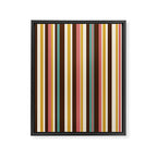 Retro Midcentury Modern Vertical Stripe Pattern Teal Brown Coral Gold Beige Framed Canvas Print Gallery Image 8