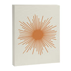 Retro Minimalist Sun in Orange and Off White Cream Canvas Print Gallery Image 8