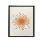 Retro Minimalist Sun in Orange and Off White Cream Framed Canvas Print Gallery Image 8