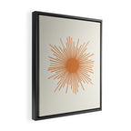 Retro Minimalist Sun in Orange and Off White Cream Framed Canvas Print Gallery Image 2