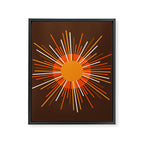 Retro Minimalist Sunburst Sun in 70s Brown and Orange Framed Canvas Print Gallery Image 8