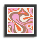 Retro Mod Candy Swirl Abstract Inspired by PANTONE 17 1230 Color of the Year Mocha Mousse Framed Art Print Gallery Image 1